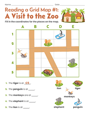 Reading a Grid Map #1: A Visit to the Zoo