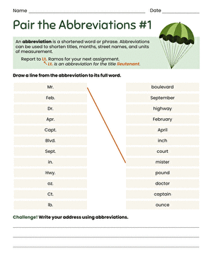 Pair the Abbreviations #1