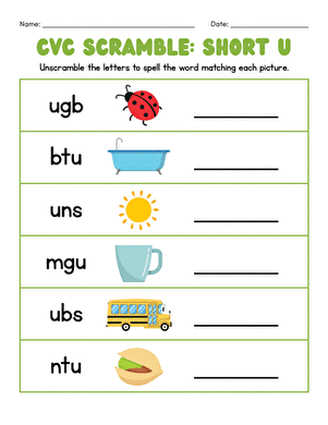 CVC Scramble: Short u