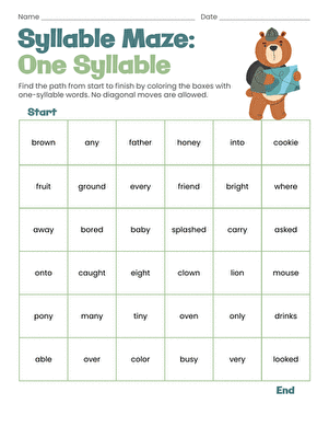 Syllable Maze: One Syllable