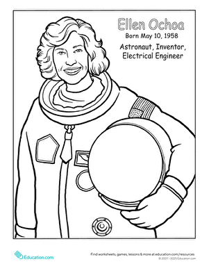 Ellen Ochoa Coloring Page