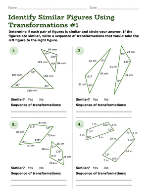 Identify Similar Figures Using Transformations #1