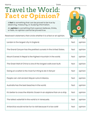 Travel the World: Fact or Opinion?