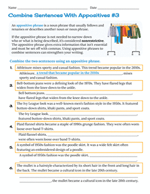 Combine Sentences With Appositives #3