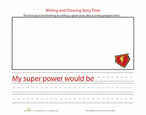 Practice Handwriting: Superhero