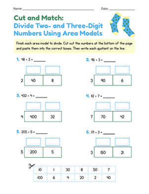 Cut and Match: Divide Two- and Three-Digit Numbers Using Area Models