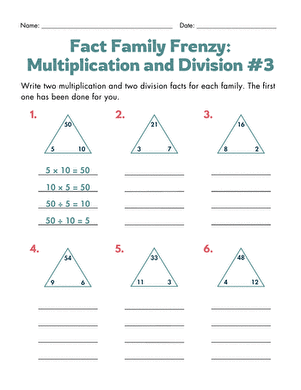 Fact Family Frenzy: Multiplication and Division #3