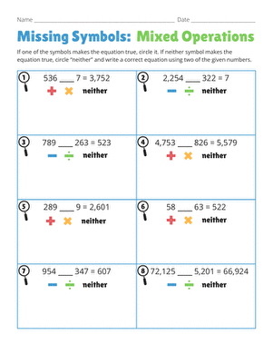 Missing Symbols: Mixed Operations