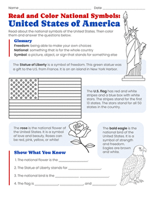 Read and Color National Symbols: United States of America
