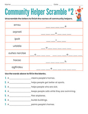 Community Helper Scramble #2