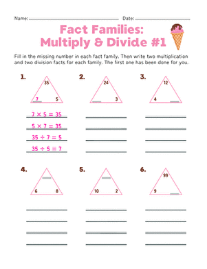 Fact Families: Multiply and Divide #1