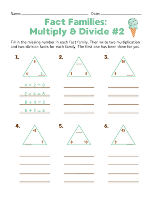 Fact Families: Multiply and Divide #2