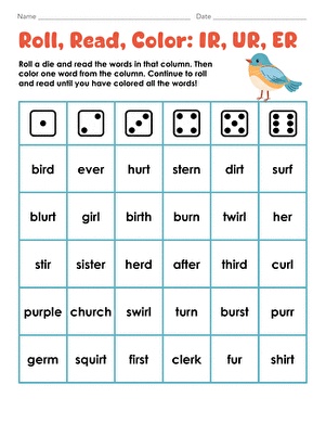 Roll, Read, Color: IR, UR, ER