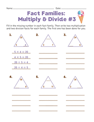 Fact Families: Multiply and Divide #3