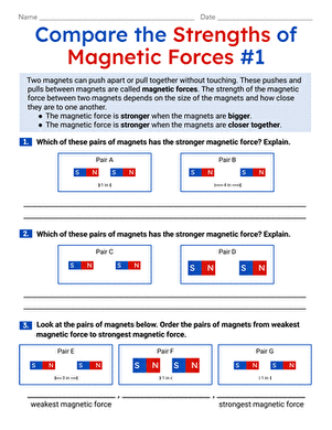 Compare the Strengths of Magnetic Forces #1