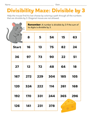 Divisibility Maze: Divisible by 3