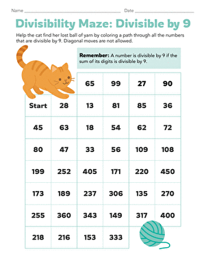 Divisibility Maze: Divisible by 9