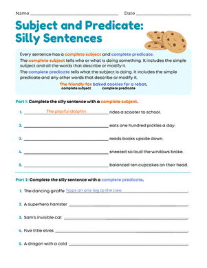 Subject and Predicate: Silly Sentences