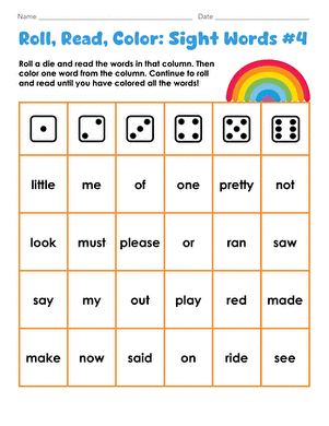 Roll, Read, Color: Sight Words #4