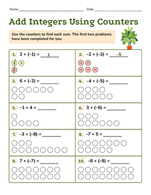 Add Integers Using Counters