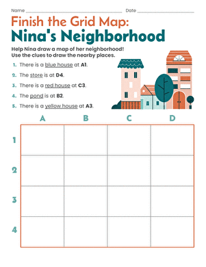 Finish the Grid Map: Nina's Neighborhood