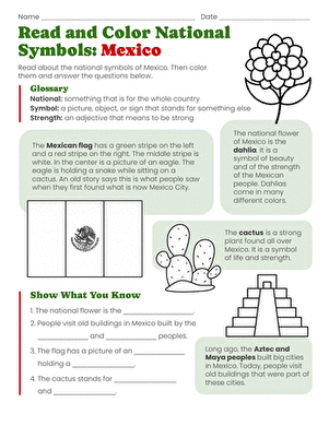 Read and Color National Symbols: Mexico
