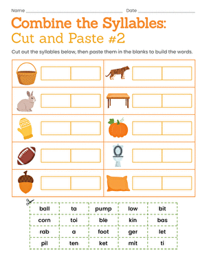 Combine the Syllables: Cut and Paste #2