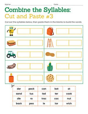 Combine the Syllables: Cut and Paste #3