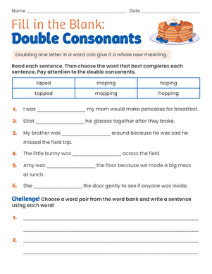 Fill in the Blank: Double Consonants