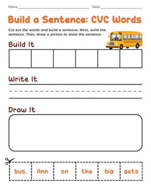 Build a Sentence: CVC Words
