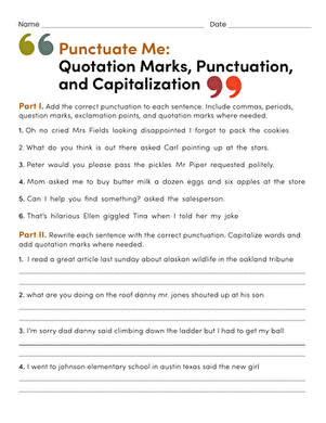Punctuate Me: Quotation Marks &amp; Capitalization