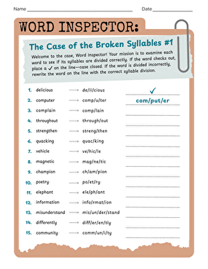 Word Inspector: The Case of the Broken Syllables #1
