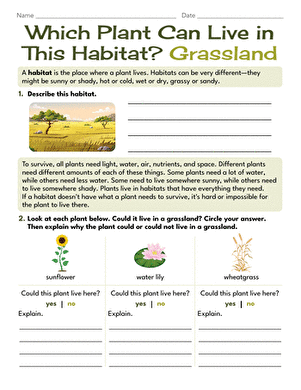 Which Plant Can Live in This Habitat? Grassland