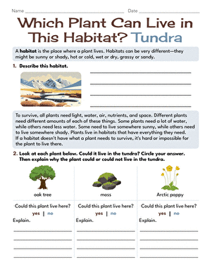 Which Plant Can Live in This Habitat? Tundra