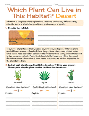 Which Plant Can Live in This Habitat? Desert