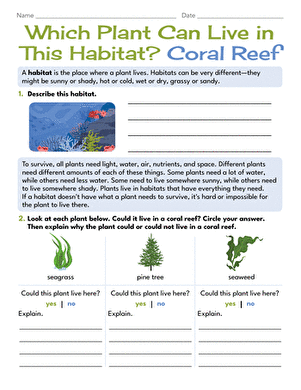 Which Plant Can Live in This Habitat? Coral Reef