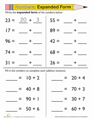 Expanded Form: Double Digits