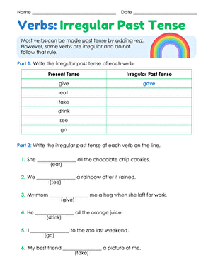 Verbs: Irregular Past Tense