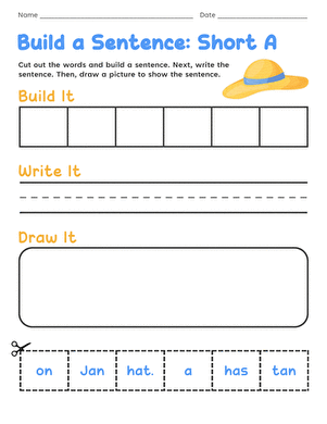 Build a Sentence: Short A