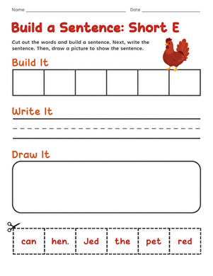 Build a Sentence: Short E