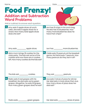 Food Frenzy! Addition and Subtraction Word Problems