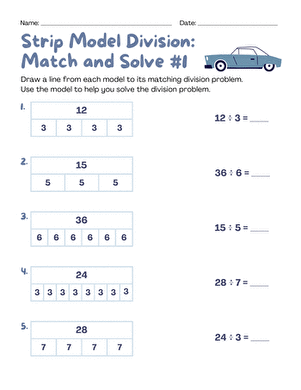 Strip Model Division: Match and Solve #1