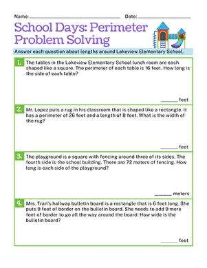 School Days: Perimeter Problem Solving