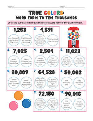 True Colors: Word Form to Ten Thousands