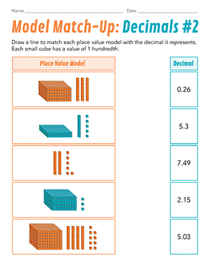 Model Match-Up: Decimals #2