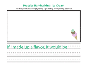 Practice Handwriting: Ice Cream large image