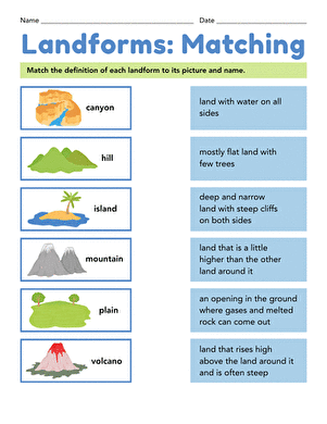 Landforms: Matching