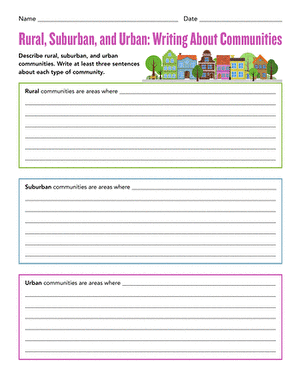 Rural, Suburban, and Urban: Writing About Communities
