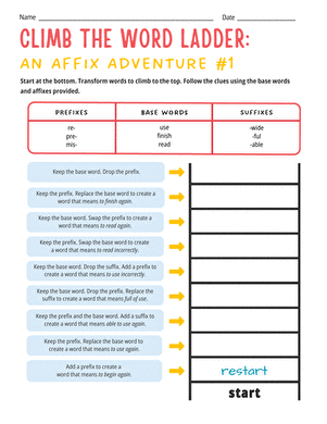 Climb the Word Ladder: An Affix Adventure #1
