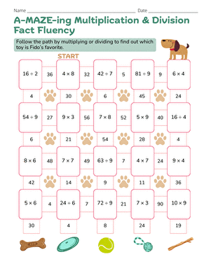 A-MAZE-ing Multiplication & Division Fact Fluency